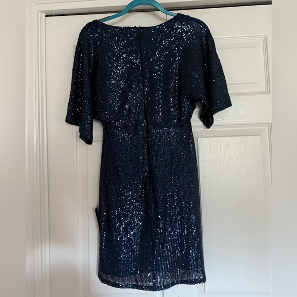 Lulu's Midnight Blue Sequin High Low Dress - Picture 2 of 4